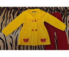 Костюм желто-красный на 5-6лет, р.122 , вязаный, б.у
