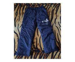 Штаны синие утепленные на байке на 4-5лет (р.104-116), б.у
