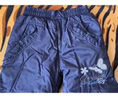 Штаны синие утепленные на байке на 4-5лет (р.104-116), б.у