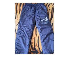 Штаны синие утепленные на байке на 4-5лет (р.104-116), б.у