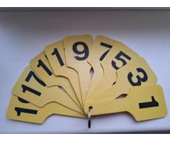 Набор желтый цифр-веера двухстороннего от 1-20 пластиковый, б.у