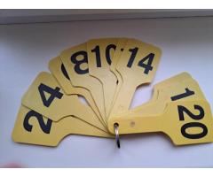 Набор желтый цифр-веера двухстороннего от 1-20 пластиковый, б.у