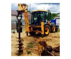 Услуги Гидробура (Ямобура) на базе JCB 3CX в Минской обл., аг. Раков (в радиусе 35 км.)